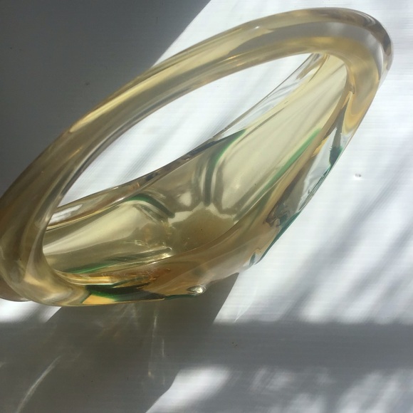 Mid-century, modern influence glass blown with occlusions and bubbles. - Picture 8 of 10
